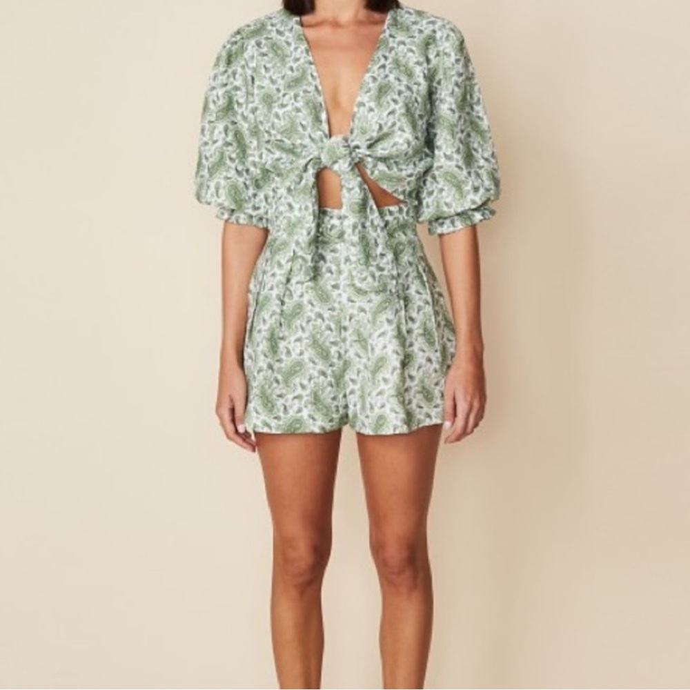 Faithfull the Brand Linen Paisley Shorts
